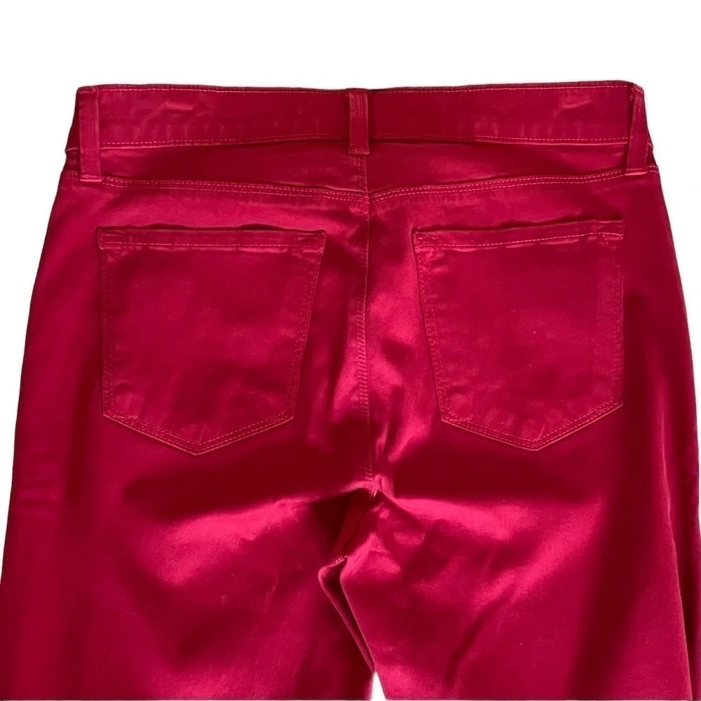 J Brand Revolve Zipper Hem Low Rise Red Classic Ankle Jeans Size 26